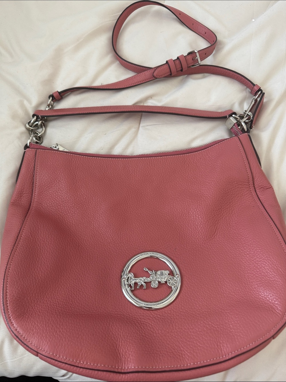 Coach Elle Pebble Leather Hobo Shoulder Bag